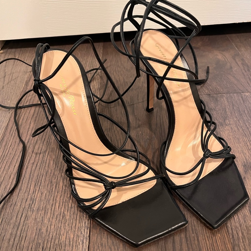 Gianvito Rossi Black Strappy Heels